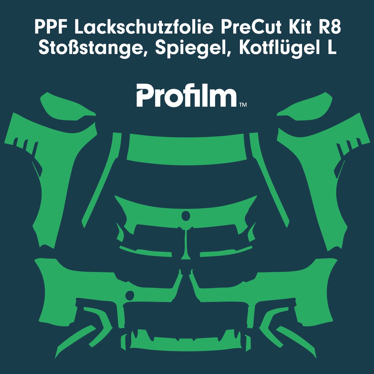 Profilm PPF Lackschutzfolie PreCut Kit R8 Stoßstange, Spiegel, Kotflügel L Kit de protection de peinture Profilm PPF PreCut reGen pour pare-chocs, rétroviseurs, ailes L
