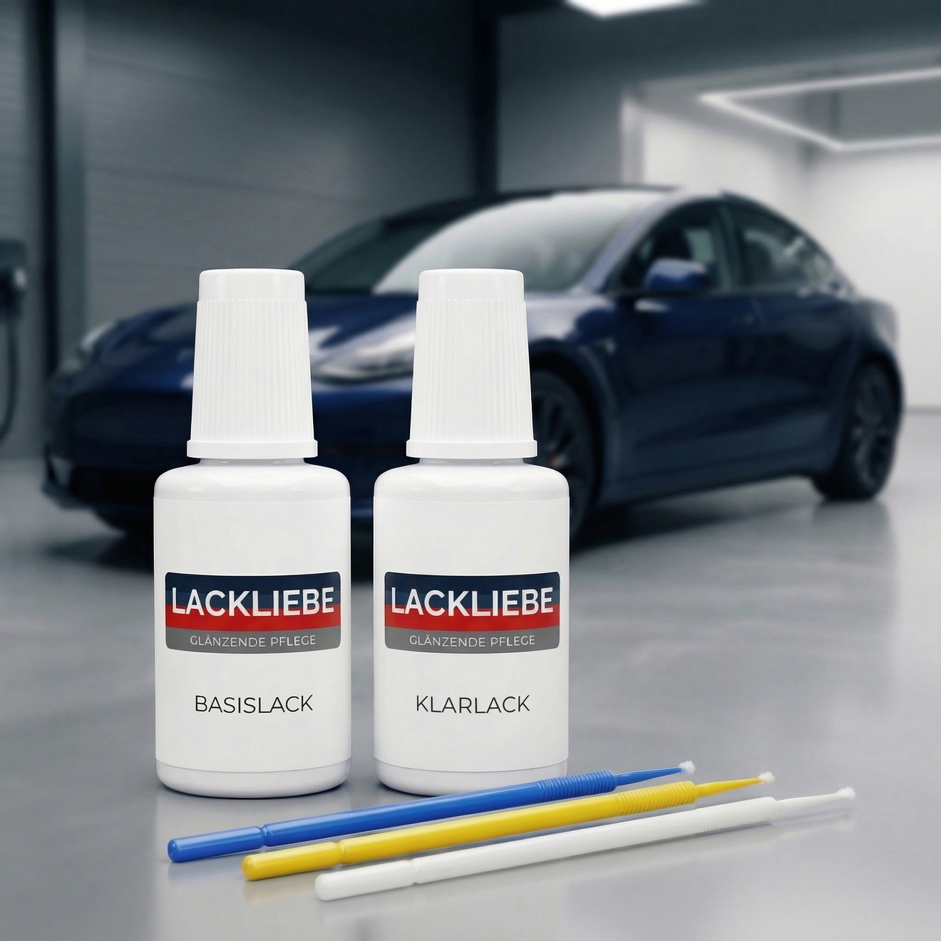 Zestaw lakierów do Tesla Model S - PBSB Solid Black - 2 butelki aplikacyjne