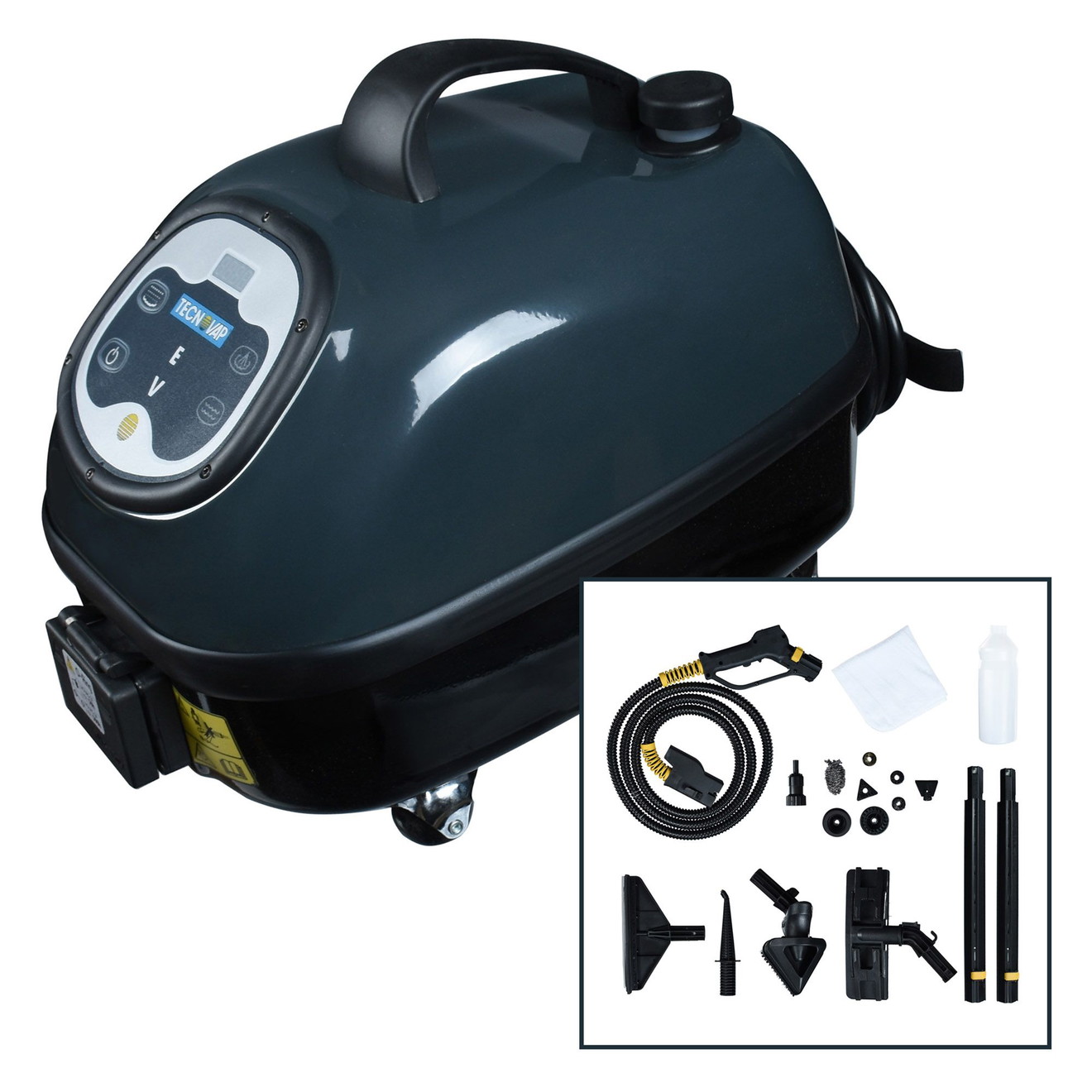 Tecnovap HILL EVO Trockendampfreiniger 3 Liter - 174 Grad - 8 bar Dampfreiniger Alternative Dampfdrache