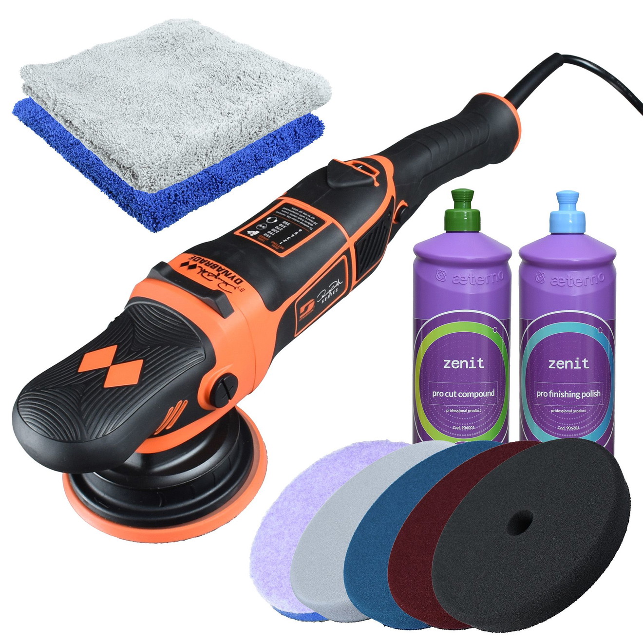 Dynabrade DB8E Poliermaschine Zwangsexzenter Detail Passion Kit mit Zubehör Dynabrade DB8E Polerka z wymuszoną ekscentryką - Zestaw Detail Passion