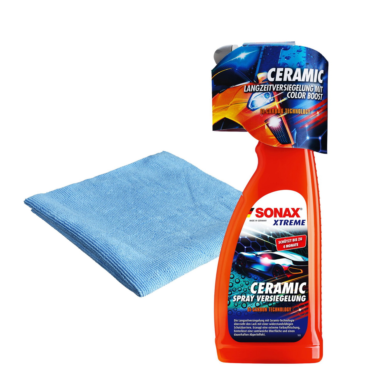 DP Lackversiegelung Set Sonax XTREME Ceramic Spray Sealant 750ml + Mikrofasertuch