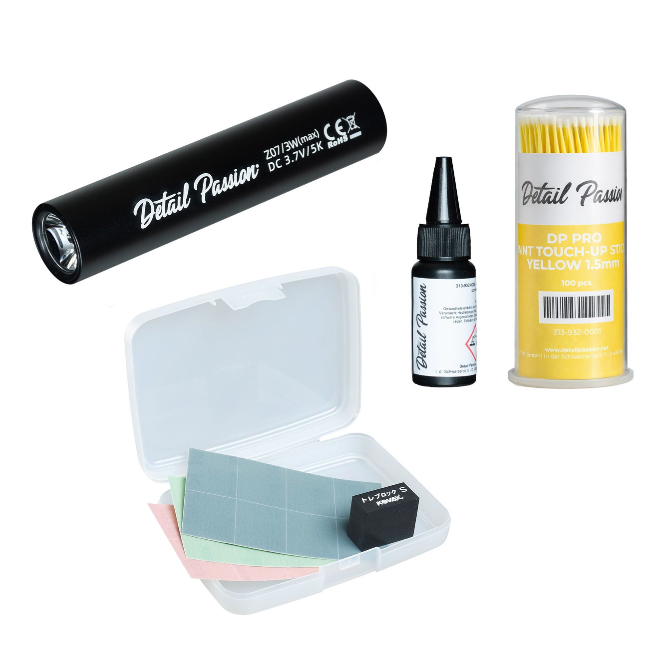 Professioneel Kras Reparatie Set met UV-Lak, UV-Lamp & Schuurset