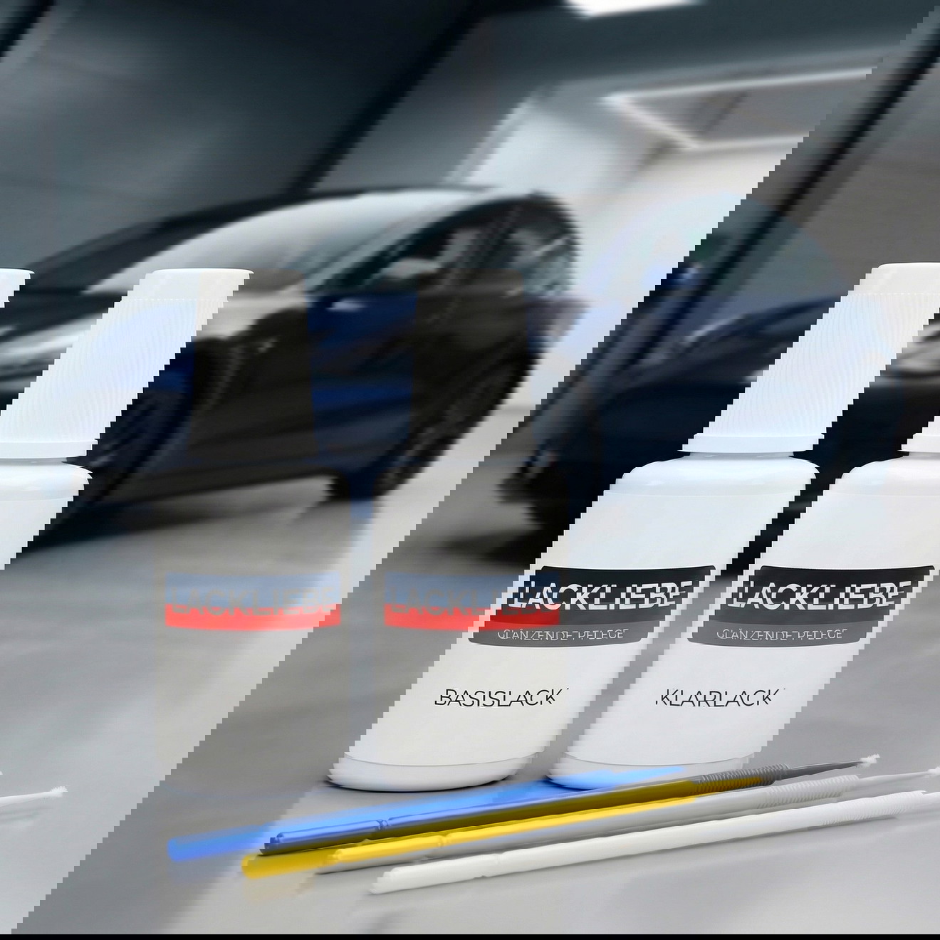 Lackstift Set für Tesla Model 3 - PBSB Solid Black - 2 Tupfflaschen