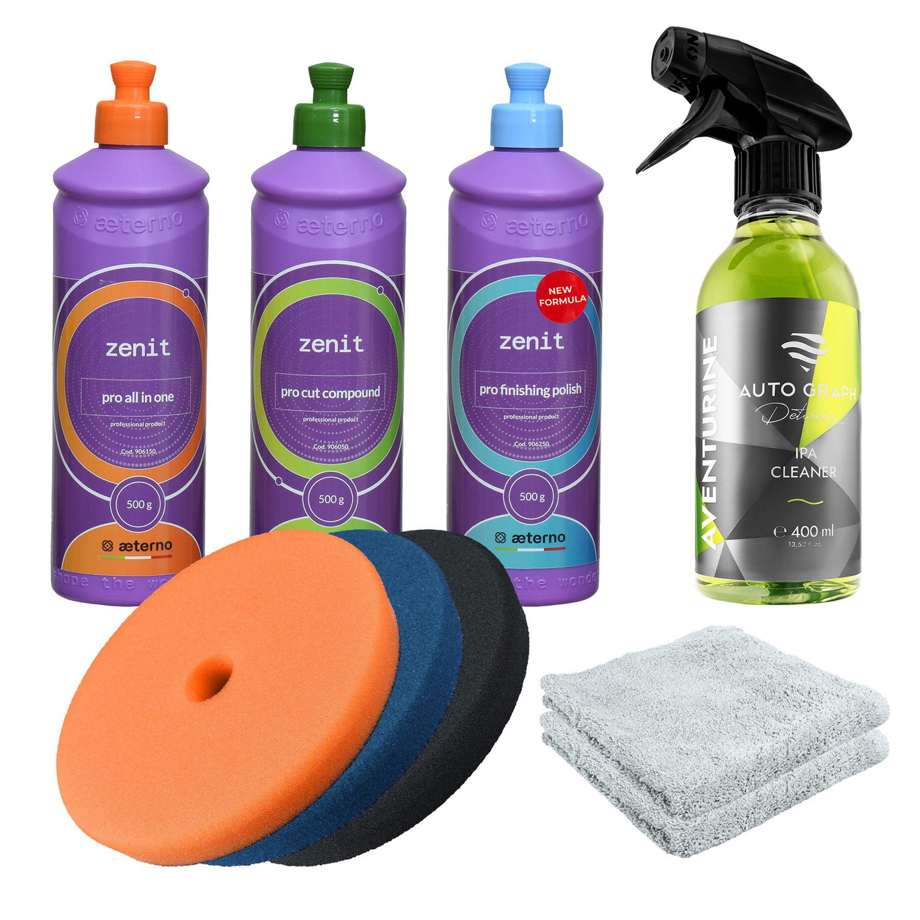 AETERNO Car Polishes + Therminator Pads 125mm Bundle