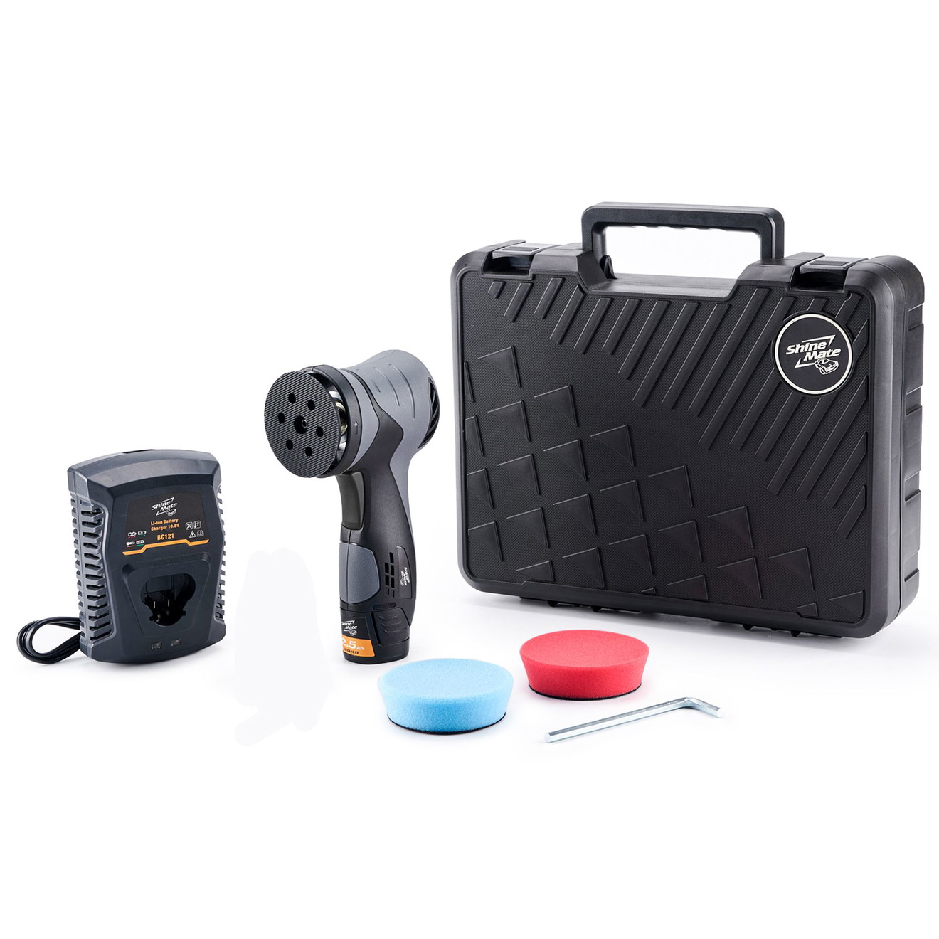 ShineMate Poliermaschine EB213 Kit Akku Rotation 75mm Komplettset Alternative Mirka