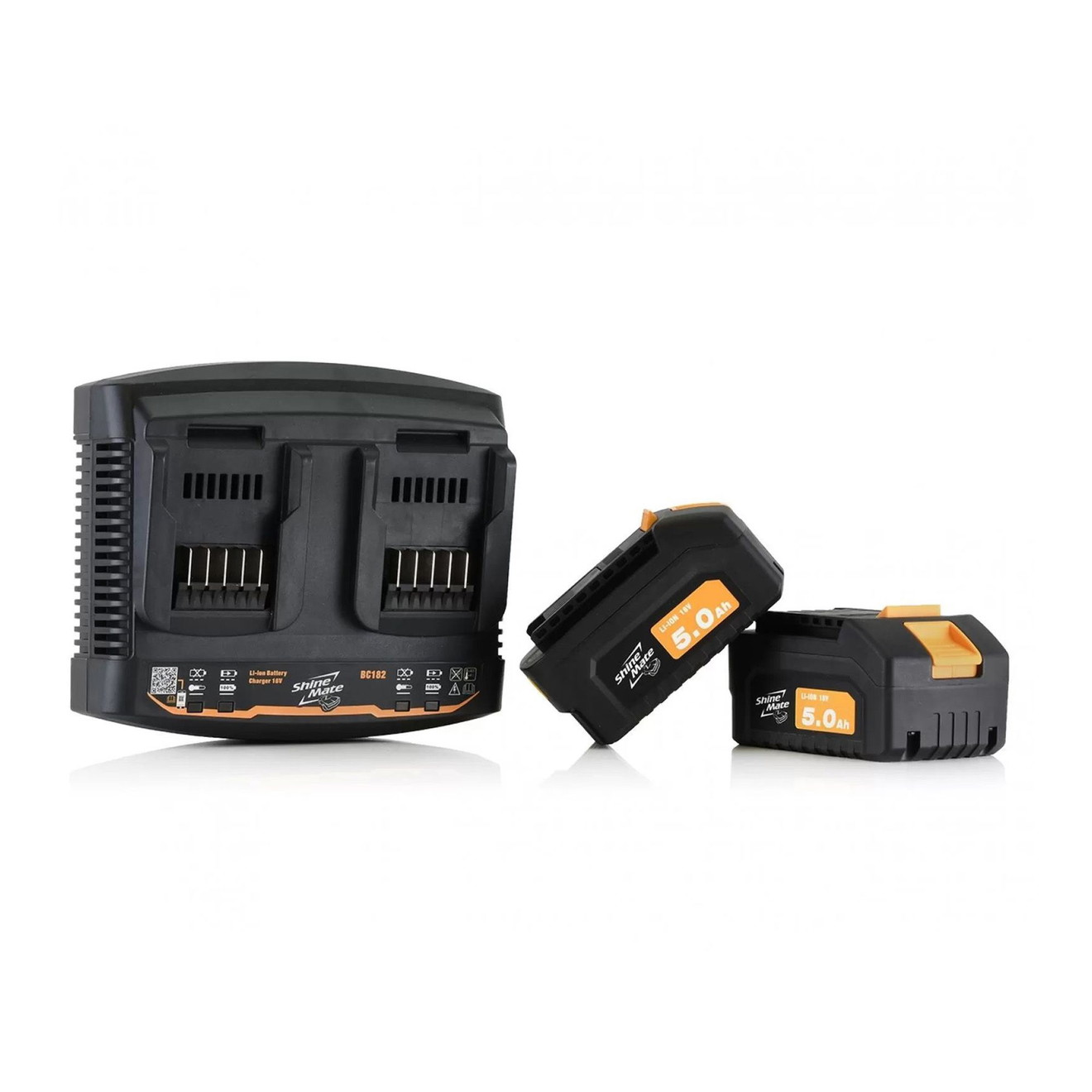 ShineMate Poliermaschine Akku-Exzenter 125mm EB351 5/15 Hub 15mm Charger Set