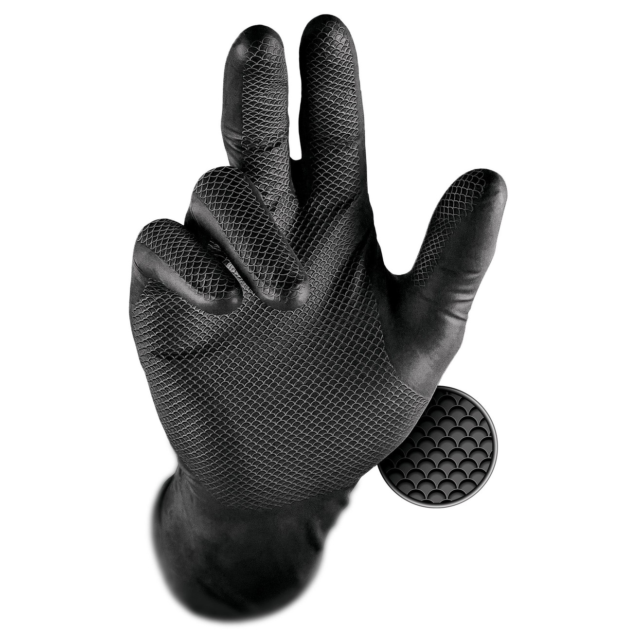 Grippaz Nitril Schutzhandschuhe puderfrei latexfrei schwarz 50er Packung M Nitrilhandschuhe