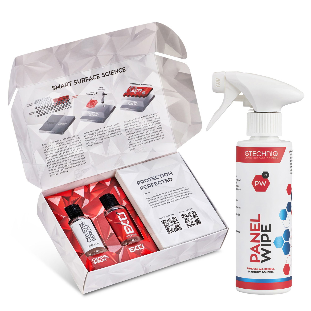 Gtechniq Keramikversiegelung Profi Set Crystal Serum Light CSL + EXOv5 + PW 100ml