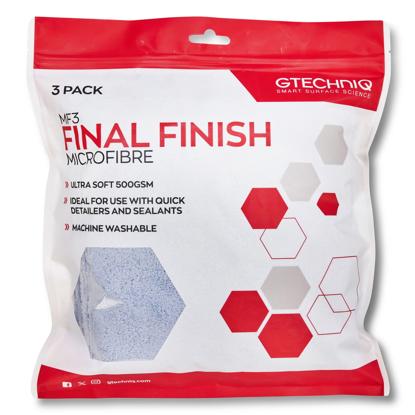 Gtechniq Final Finish Mikrofasertuch MF3 3er-Set 40 x 40cm