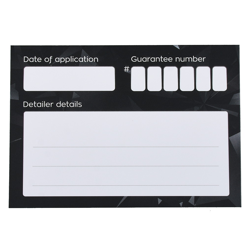 Gtechniq Guarantee Garantie Registrierungskarte CSU - 1 Karte pro Flasche!