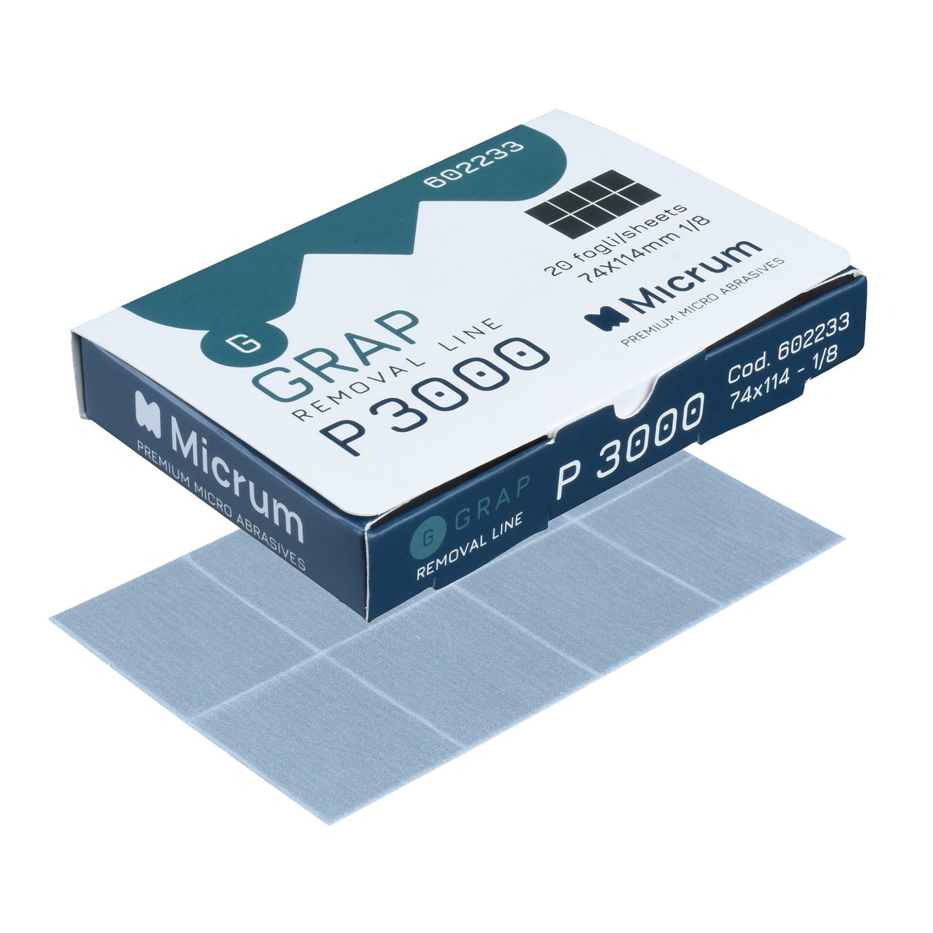 MICRUM Grap Trockenschleif Streifen 29 x 35mm P3000 160 Stück Bandelettes Secs MICRUM Grap 29 x 35mm P3000 - 160 pièces