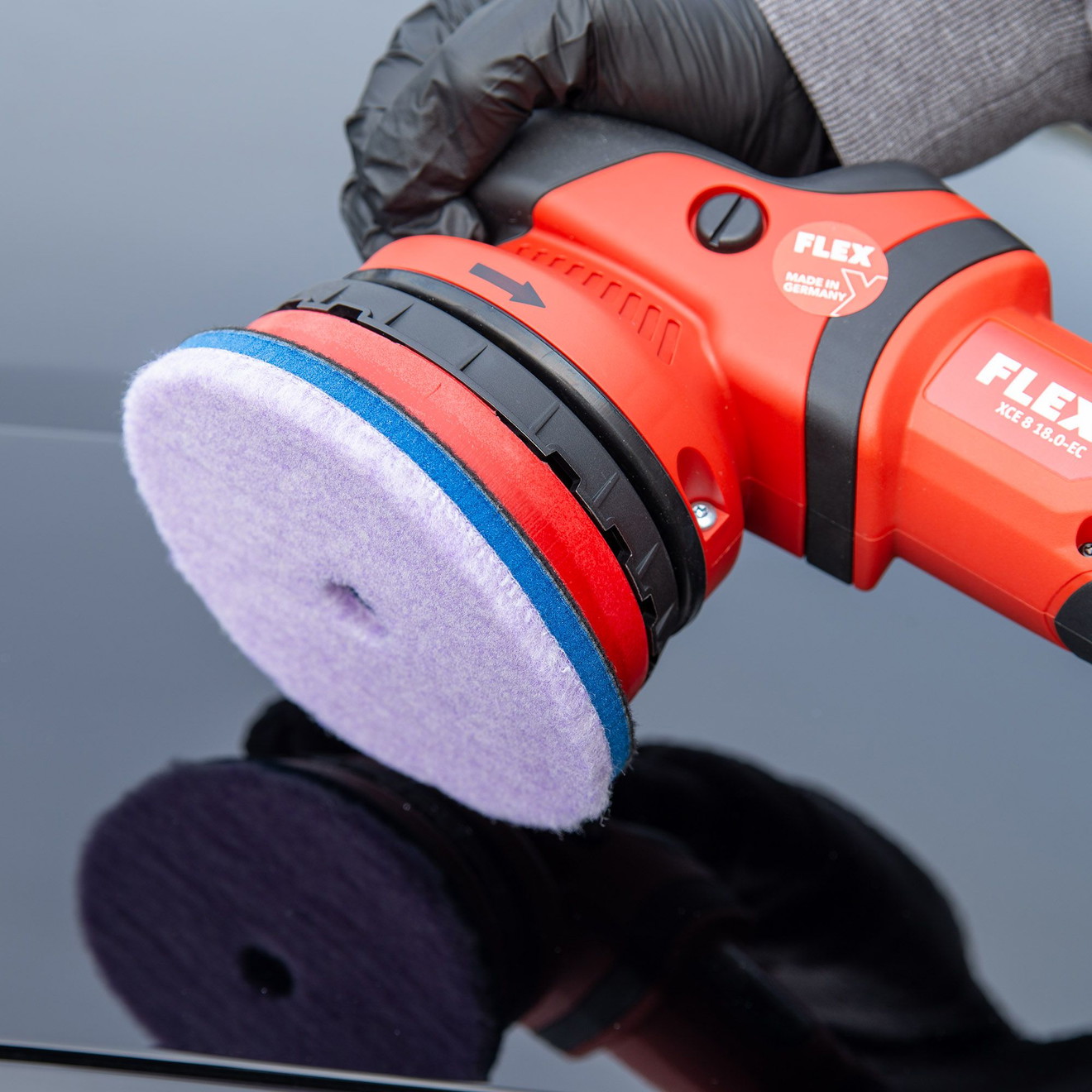 DP Pro Polierpad 125mm Hybrid Wool Angry Red Lake Heavy Cut 6mm Ø 140mm Lake Country Purple