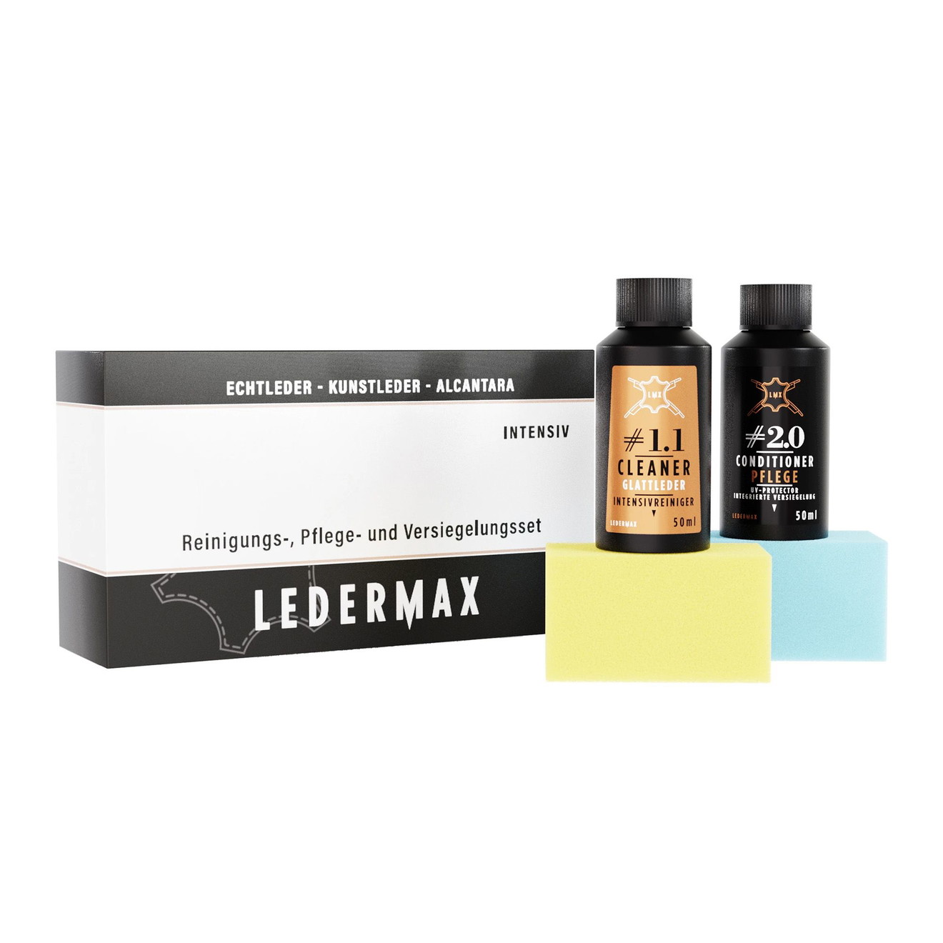 Ledermax LMX Cleaning and Care Set for Leather, Faux Leather 50ml
