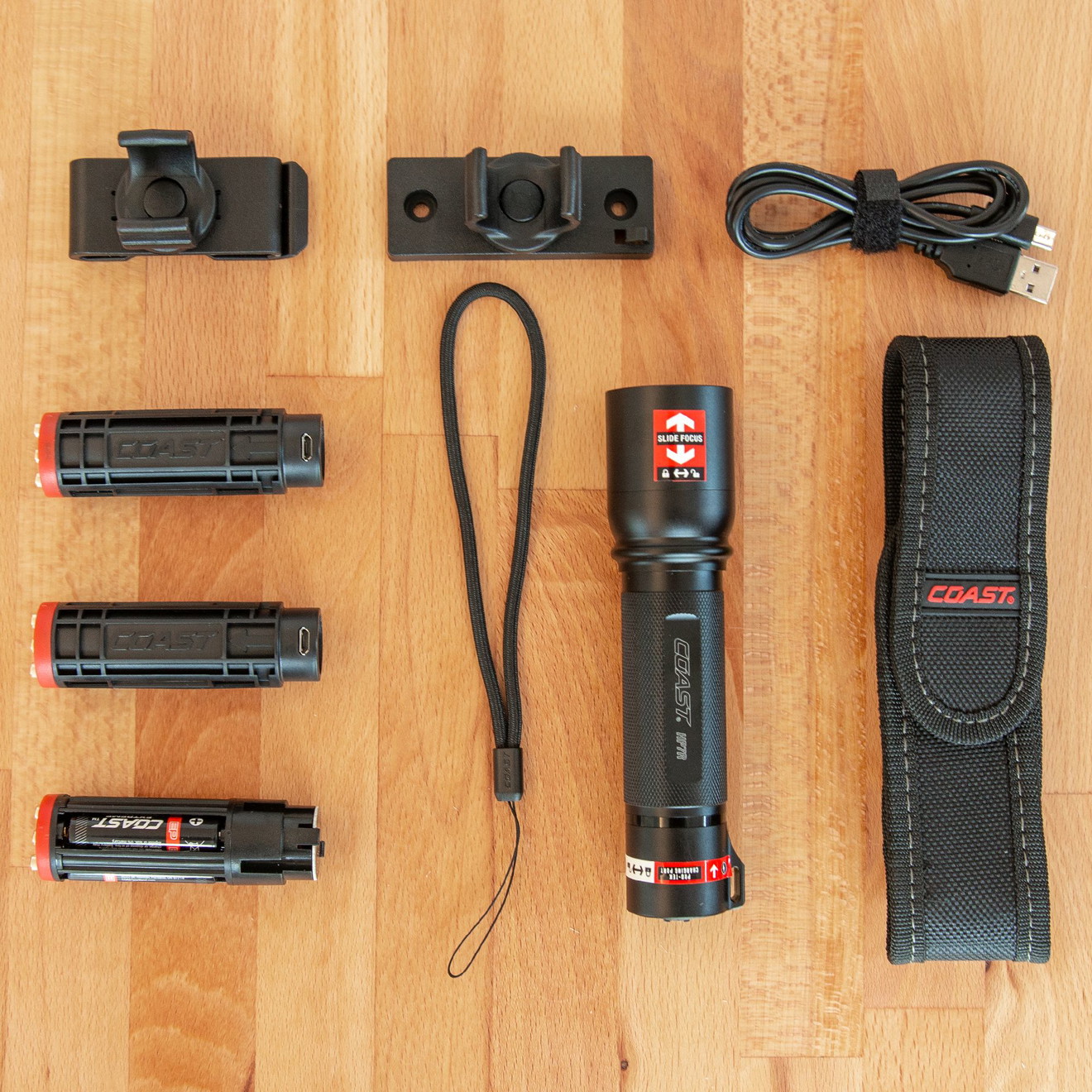 Coast HP7R Rechargeable Flashlight Set for Paint Correction 300 Lumens