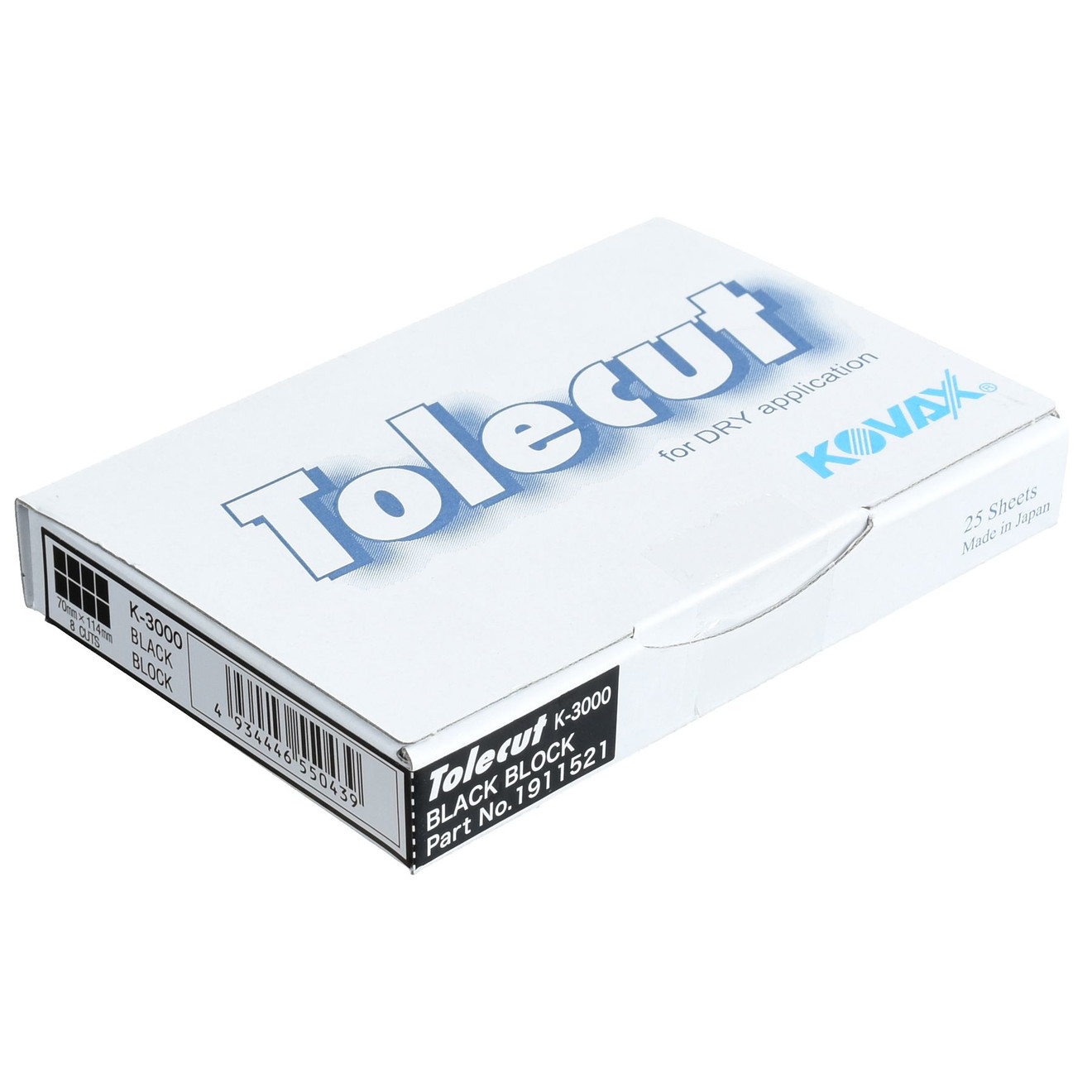 KOVAX Tolecut Schleifpapier Aufklebe-Streifen 29 x 35mm schwarz K3000 200 Stück