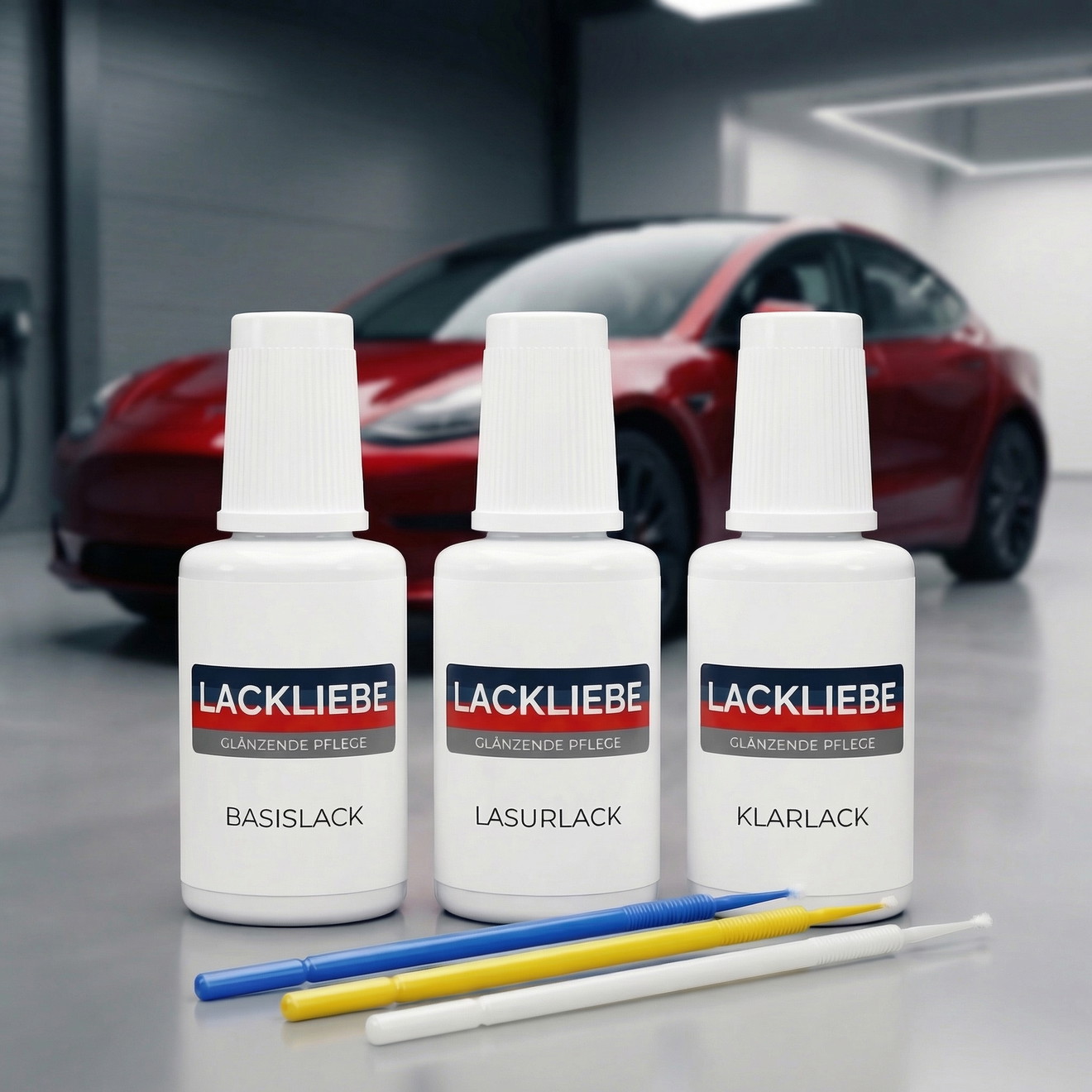 Zestaw do naprawy lakieru dla Tesla Model S - PPSR Signature Red - 3 butelki z aplikatorem