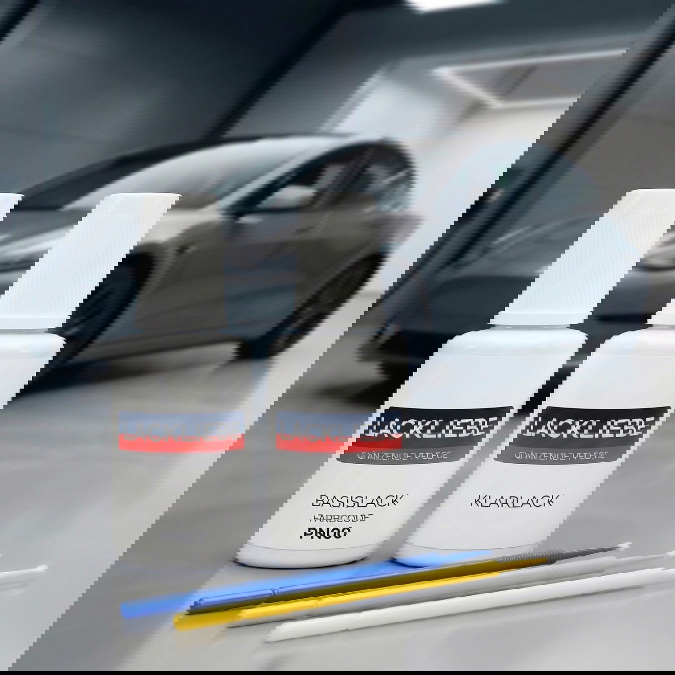 Lackstift Set für Tesla Model Y - PN00 Quicksilver - 2 Tupfflaschen