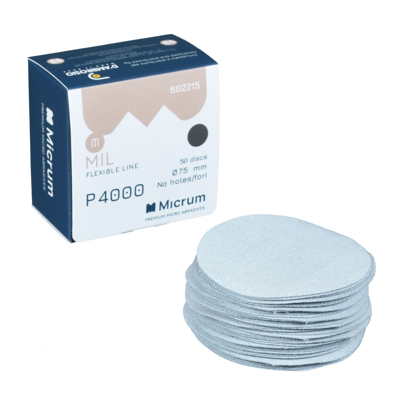 MICRUM Mil Trockenschleifscheibe 75mm ohne Löcher P4000 50 Stück Kovax