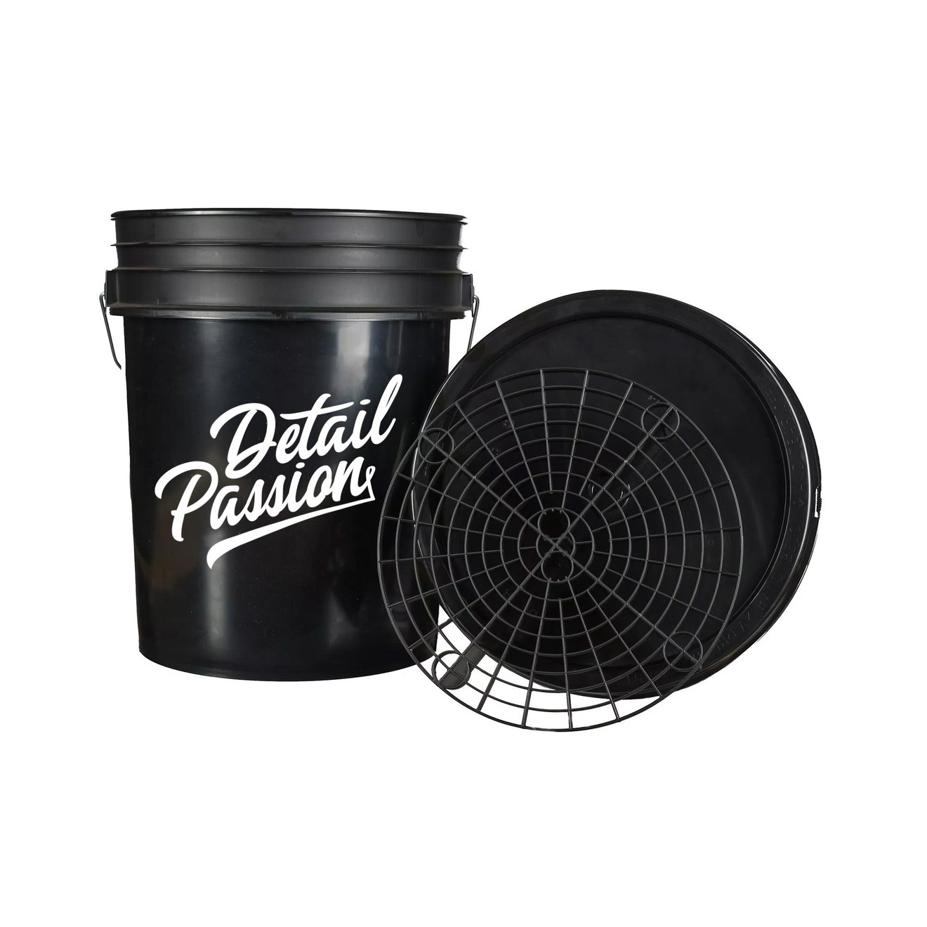 Detail Passion Wash Bucket Black 20 Liters with Clip Lid and Grit Guard