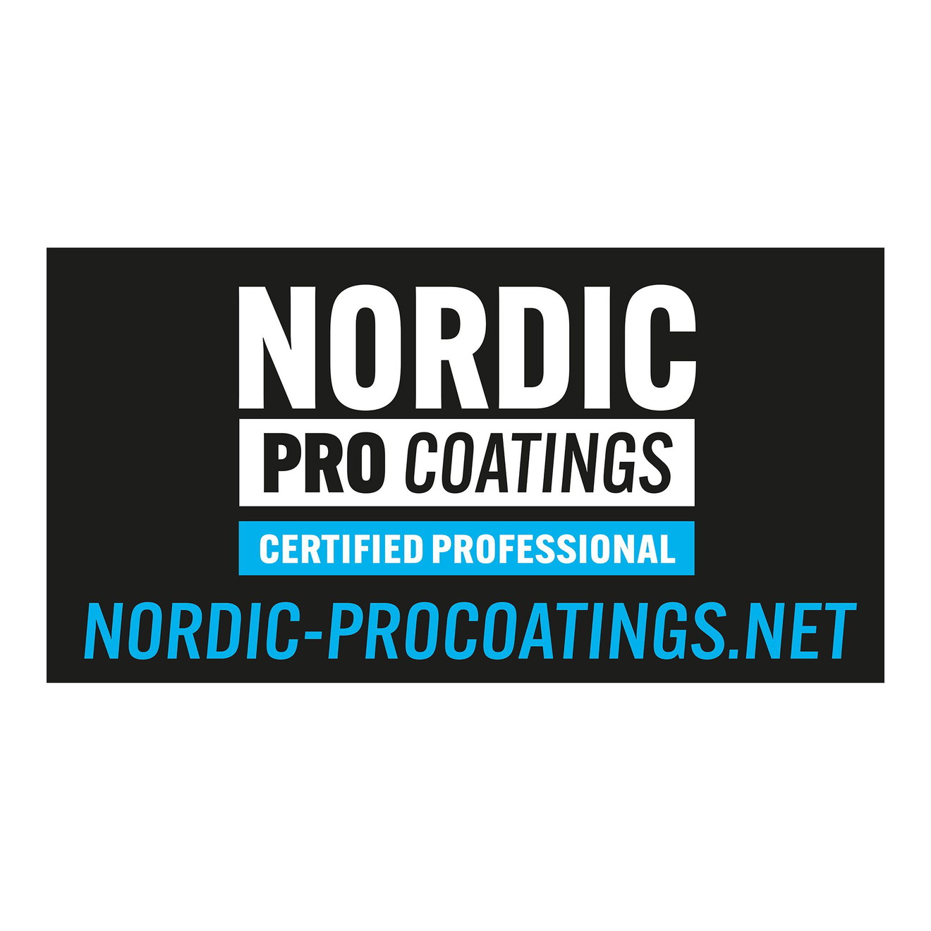 Banner Nordic Pro Coatings Wandbanner mit Ösen 100cm x 50cm Nordic Pro Coatings Banner with Eyelets 100cm x 50cm