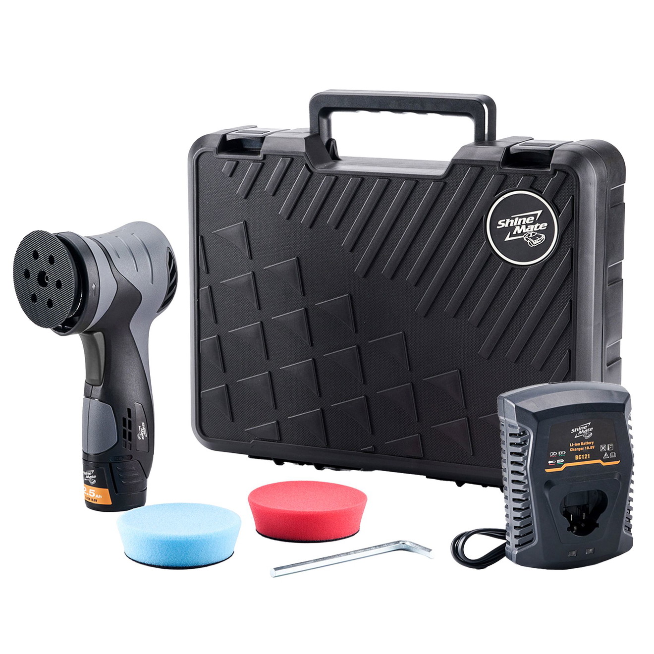ShineMate Poliermaschine EB212 Kit Akku Exzenter 75mm Komplettset Alternative Mirka