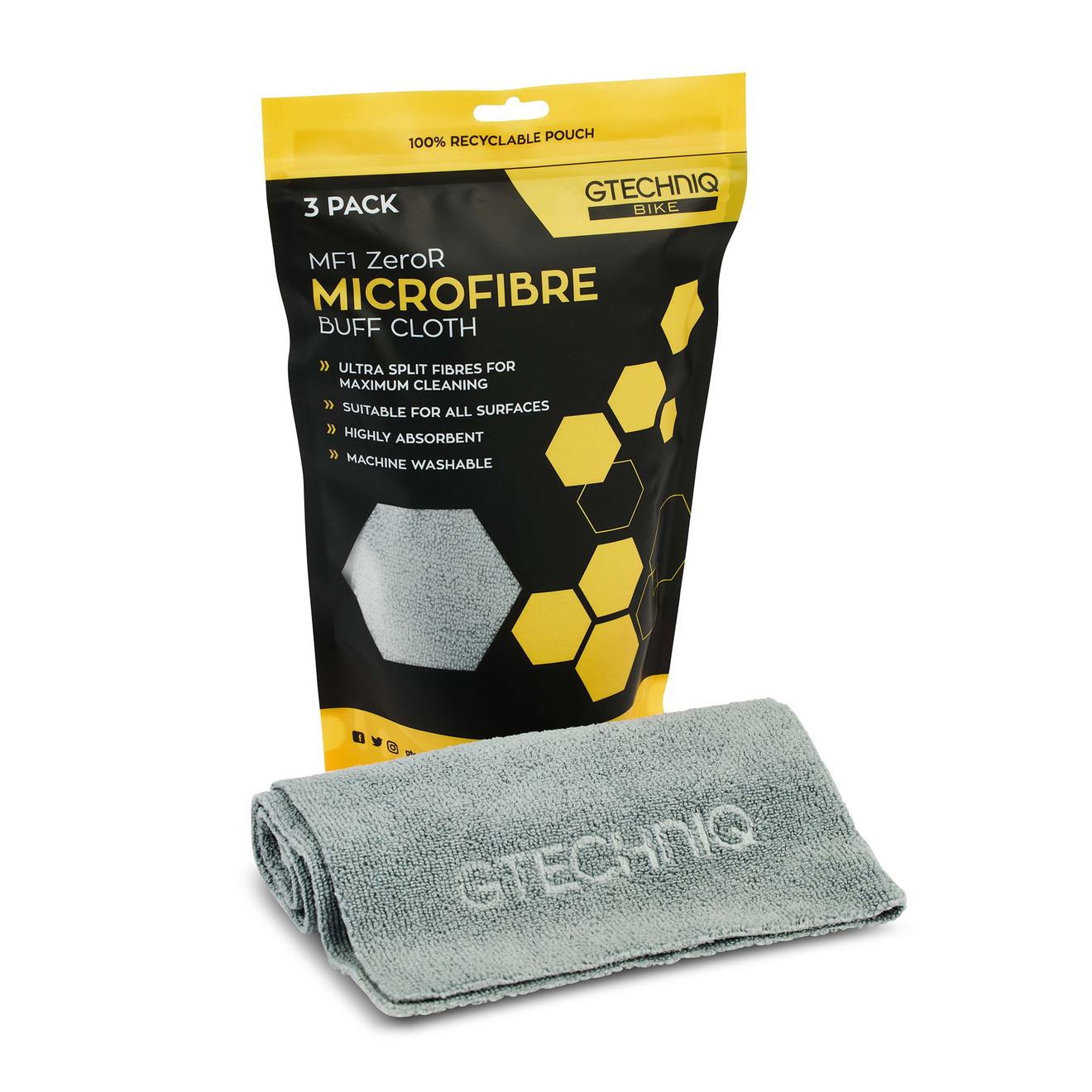 Gtechniq Bike Mikrofasertuch MF1 40x40cm 3er Set
