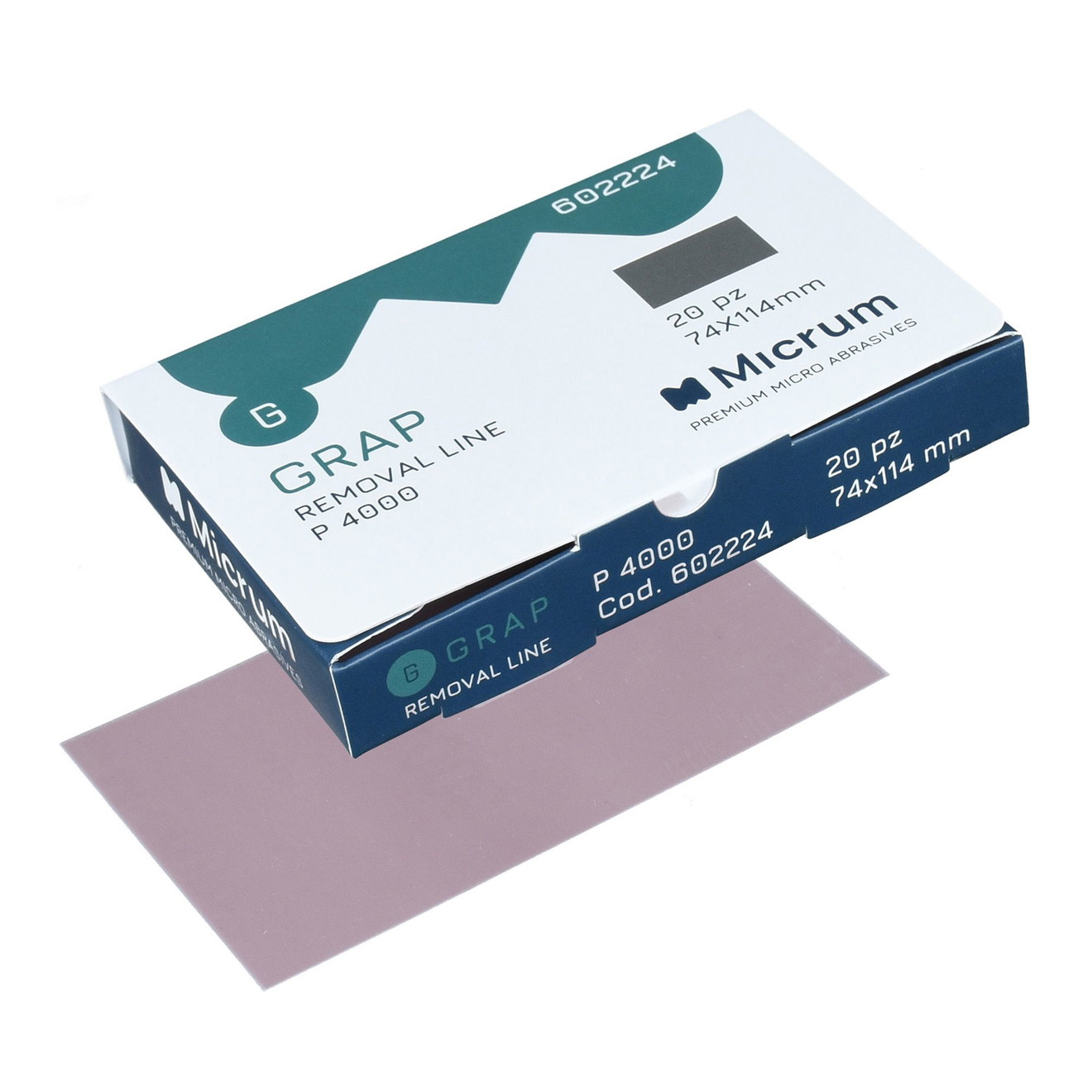 MICRUM Grap Trocken Schleifpapier Autolack 170x130mm P4000 20 Blatt Kovax