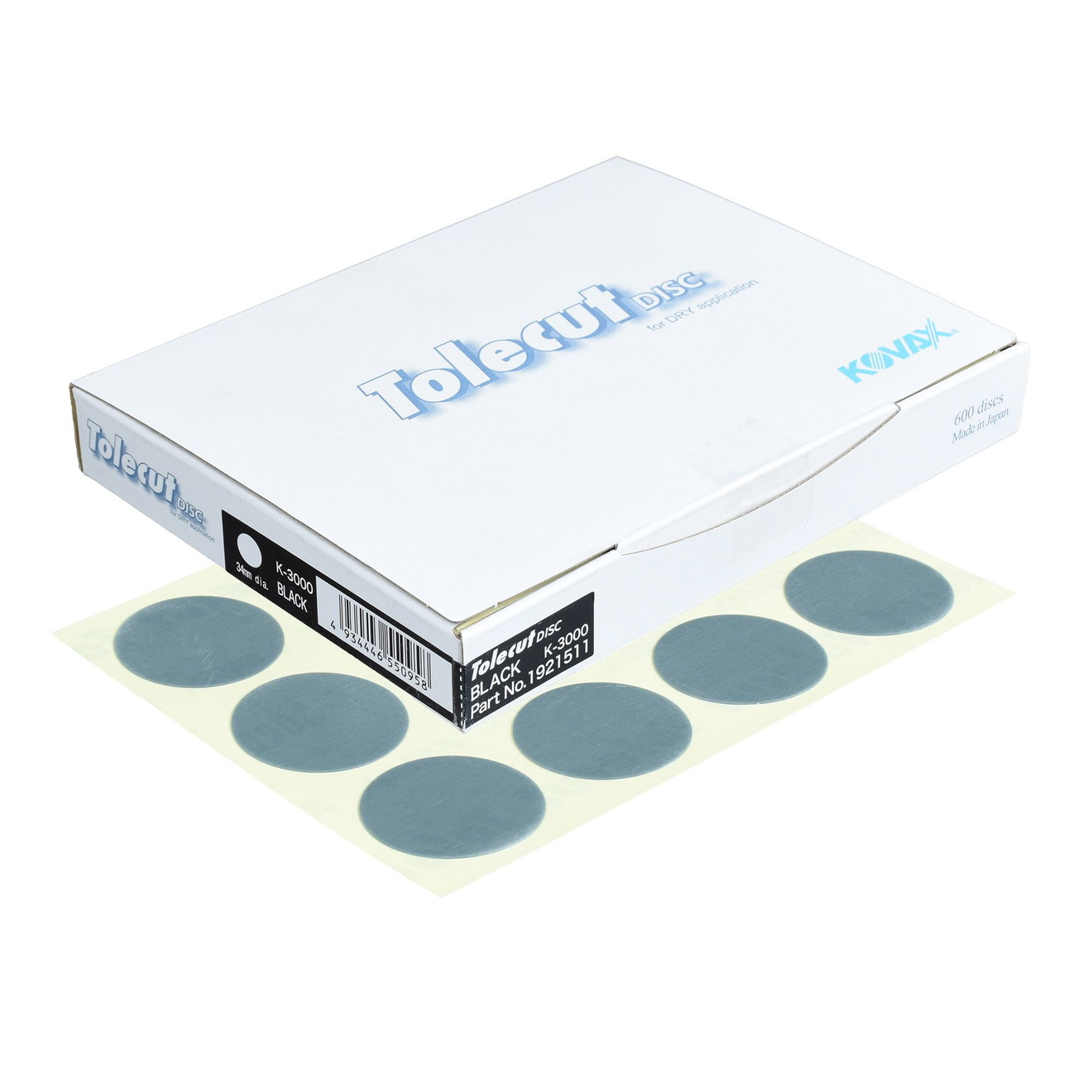 KOVAX Tolecut Schleifblüten Trockenschleifen schwarz K3000 Ø 34mm 600 Stück