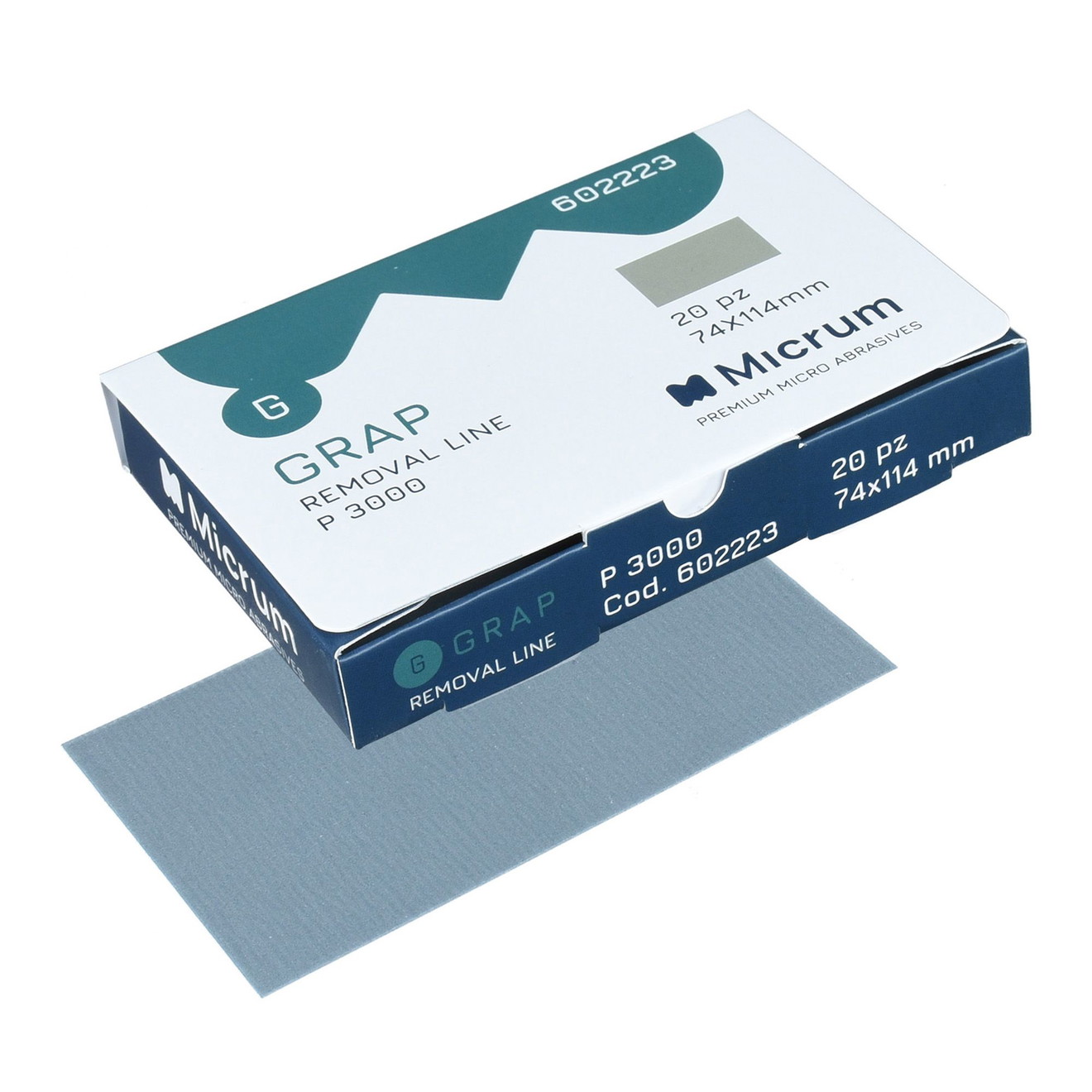 MICRUM Grap Trocken Schleifpapier Autolack 170x130mm P3000 20 Blatt Kovax