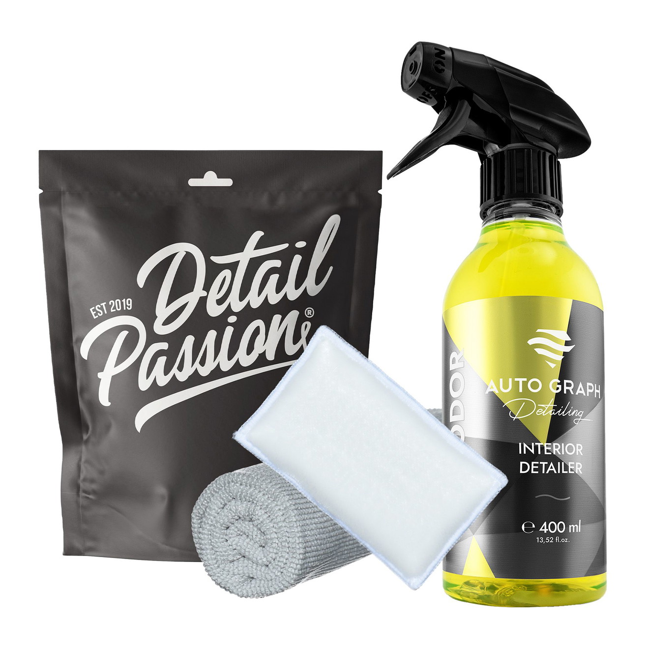 Set de Nettoyage Premium pour Alcantara, Racetex & Dinamica avec Scrub Pad + Chiffon