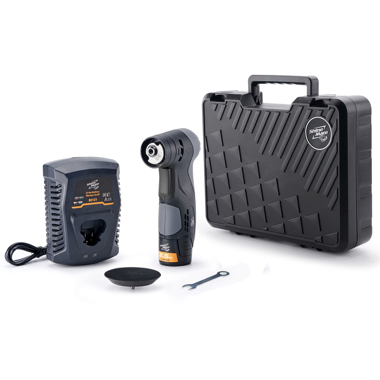 ShineMate Sander EB201A-3/3 75mm Akku Exzenterschleifer 3mm Hub Komplettset Kovax