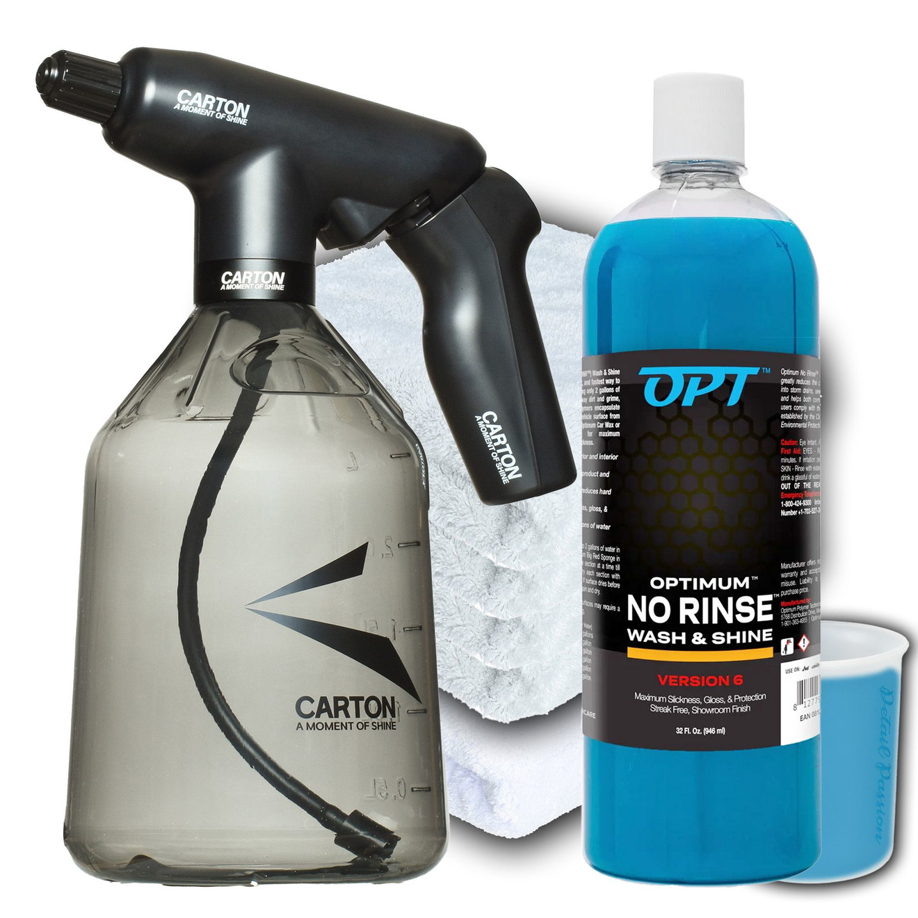 Carton Akku e Sprayer Optimum Rinseless ONRv6 Bundle + Waschzubehör Akku Schaumsprüher