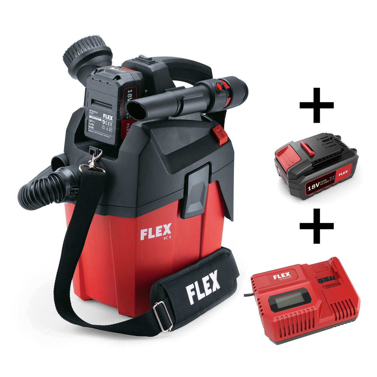 Flex Akku Sauger Staubsauger VC 6 L MC 18.0 Set inkl. Ladegerät + Akku Aspirateur à batterie Flex VC 6 L MC 18.0 Set avec chargeur + batterie