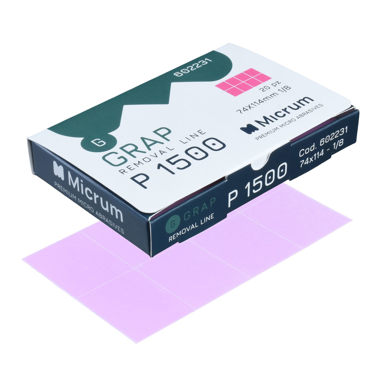 MICRUM Grap Trockenschleifstreifen 29 x 35mm P1500 160 sztuk