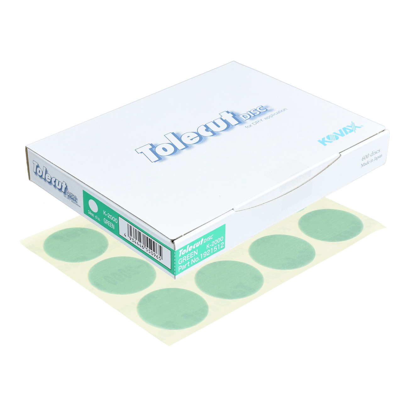 KOVAX Tolecut Schleifblüten Trockenschleifen grün K2000 Ø 34mm 600 Stück