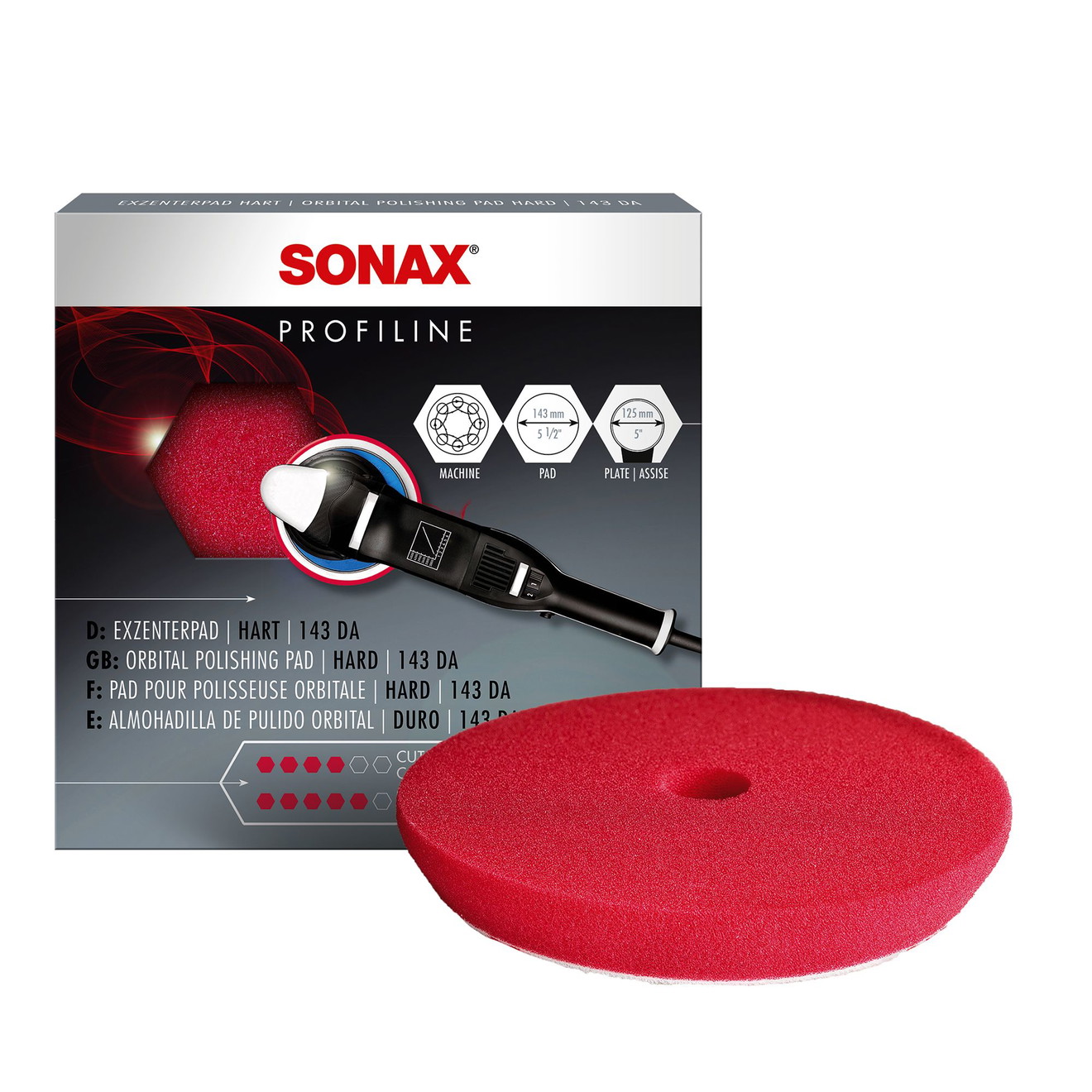 SONAX Polierpad 125mm ExzenterPad hart Ø 130/143mm SONAX Polierpad 125mm ExzenterPad hart Ø 130/143mm