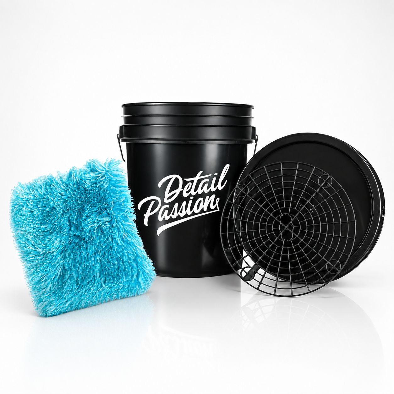 Detail Passion 20L Auto Waschset black Eimer, Deckel, Grit Guard, Waschhandschuh