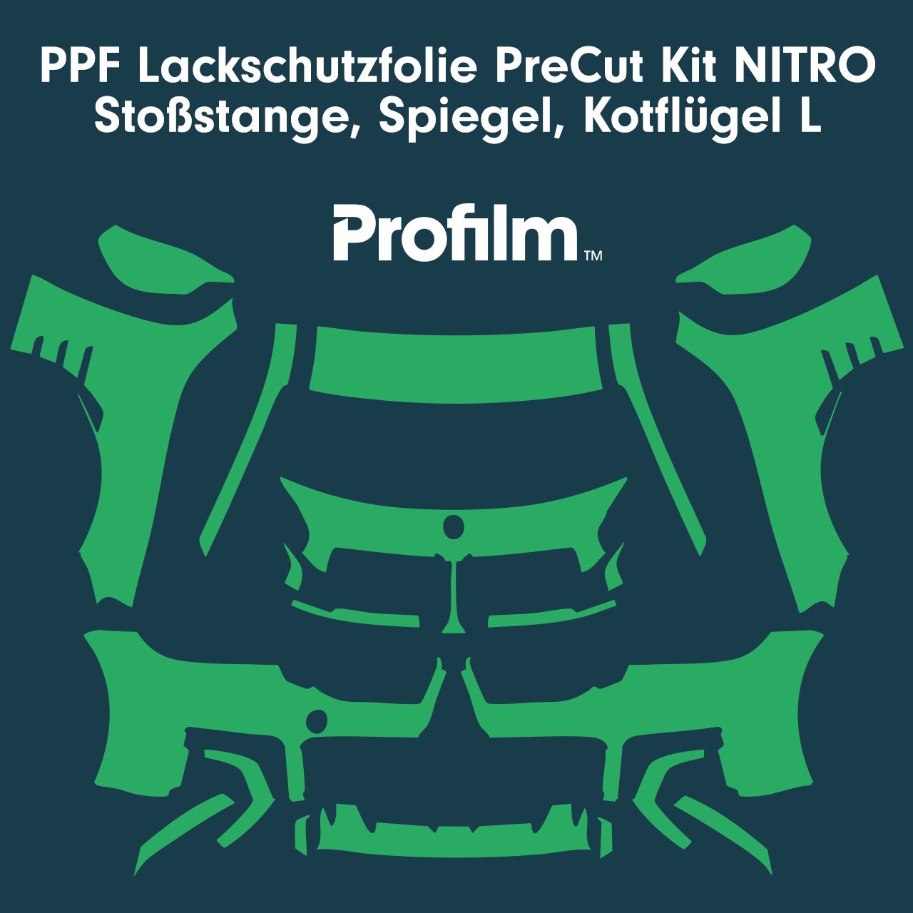 Kit de protection de peinture Profilm PPF PreCut NITRO pour pare-chocs, rétroviseurs, ailes L