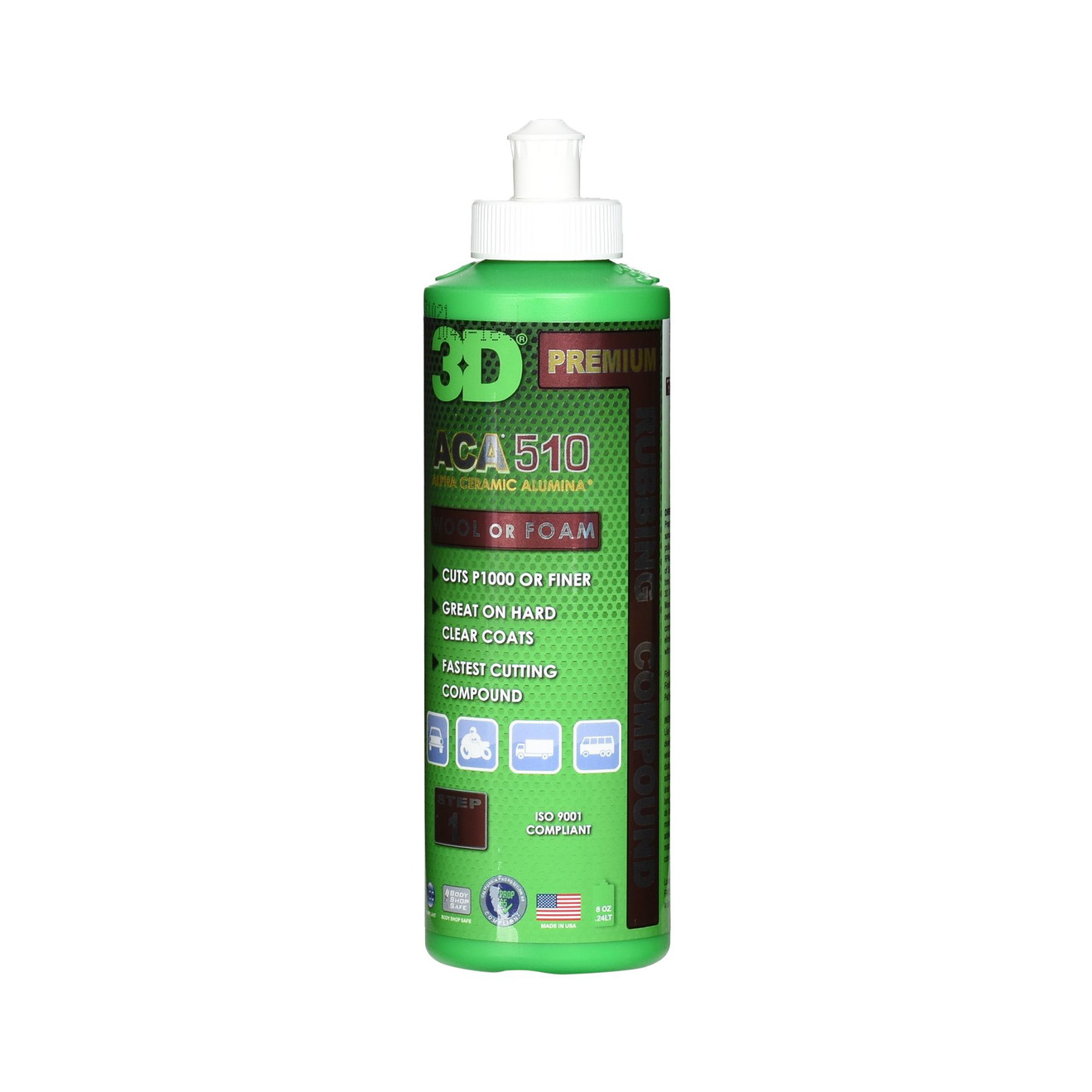 3D ACA X-TRA 510 Lackpolitur Cutting 236ml Polish de peinture 3D ACA X-TRA 510 Heavy Cut 236ml