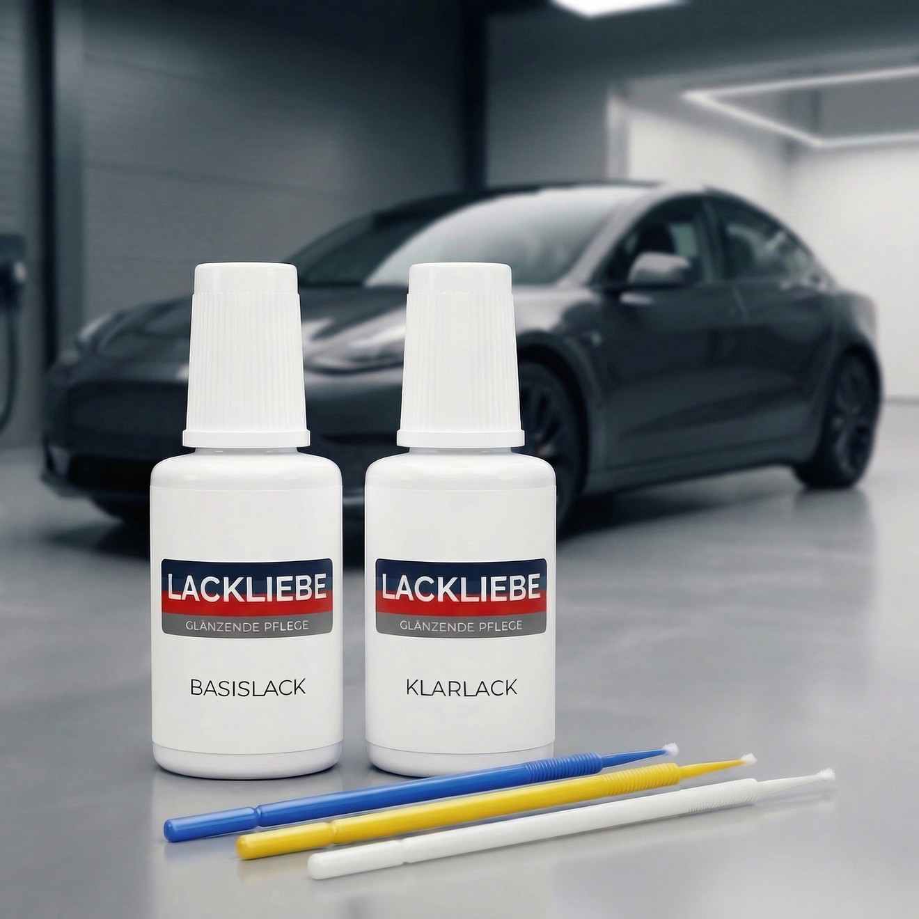 Zestaw lakierów dla Tesli Model 3 - PMNG Midnight Silver Metallic - 2 butelki aplikacyjne