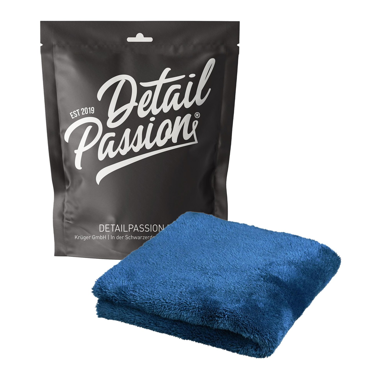Detail Passion Microfiber Polishing Cloth Hawk Edgeless Dark Seablue 500gsm