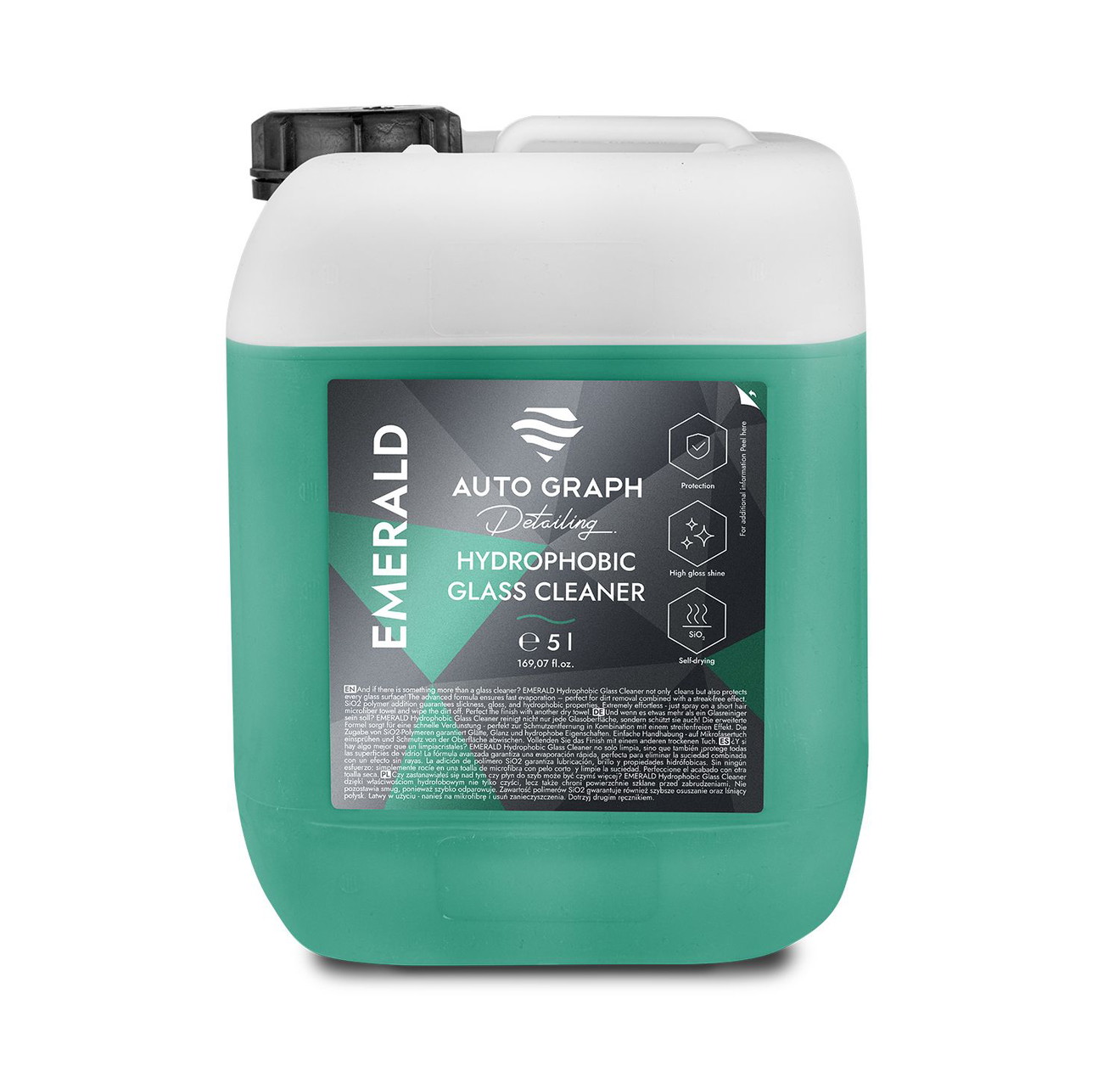 AUTO GRAPH EMERALD Hydrophobic Glass Cleaner 5000ml NETTOYANT DE VERRE HYDROPHOBE AUTO GRAPH EMERALD 5000ml