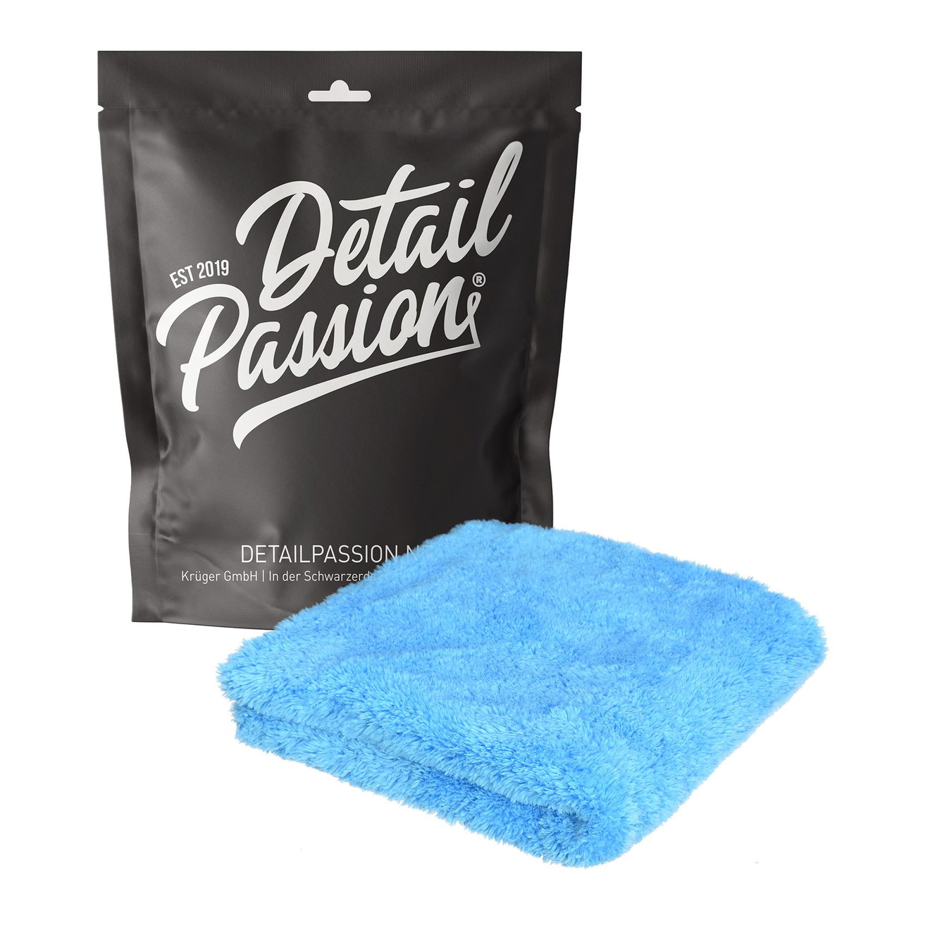 Chiffon de Polissage Microfibre Detail Passion Hawk Edgeless bleu ciel 500gsm