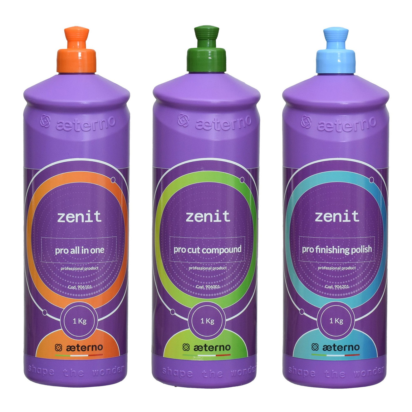 AETERNO Auto Polituren Bundle Zenit All-in-One + Pro Cut + Pro Finish 3 x 1000g