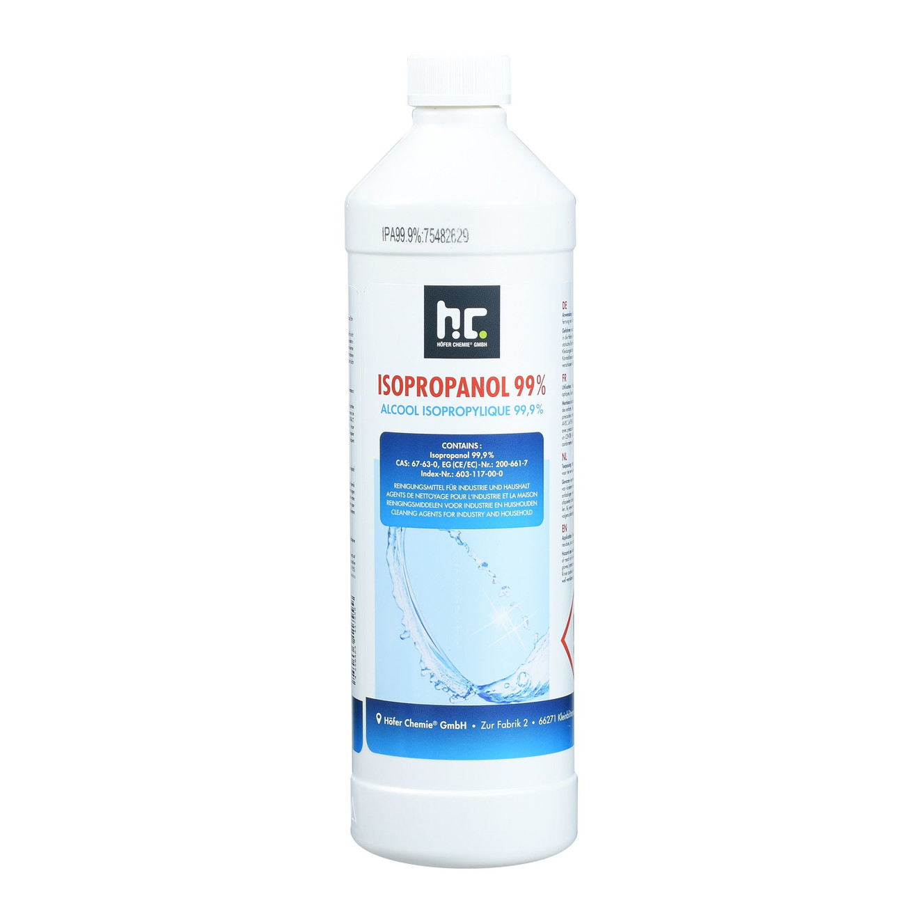 HC Isopropanol IPA 99,9% hochrein 1000ml IPA Isopropanol 99,9% Pur 1000ml