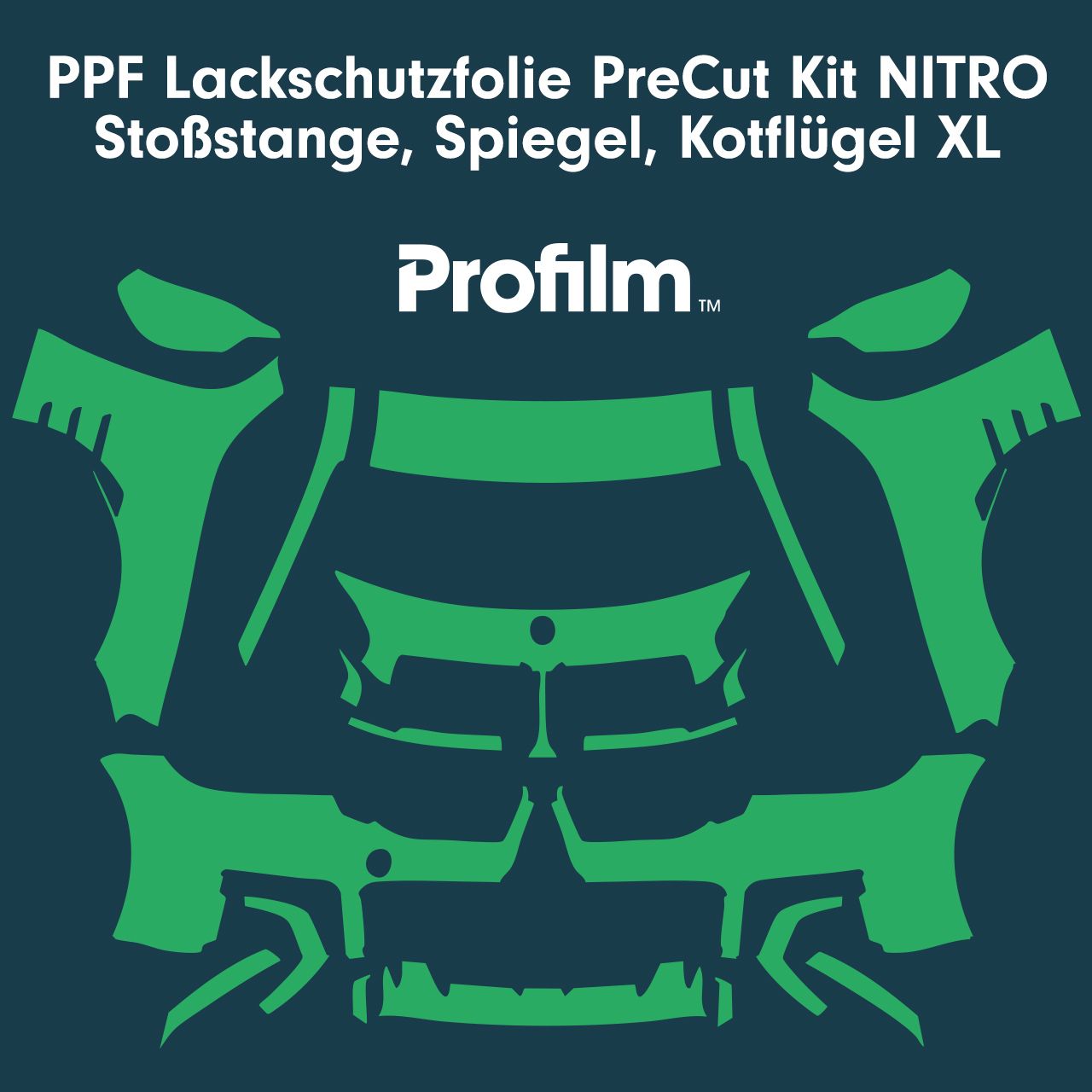 Profilm PPF Lackschutzfolie PreCut Kit NITRO Stoßstange, Spiegel, Kotflügel XL Kit de protection de peinture Profilm PPF PreCut NITRO pour pare-chocs, rétros, ailes XL