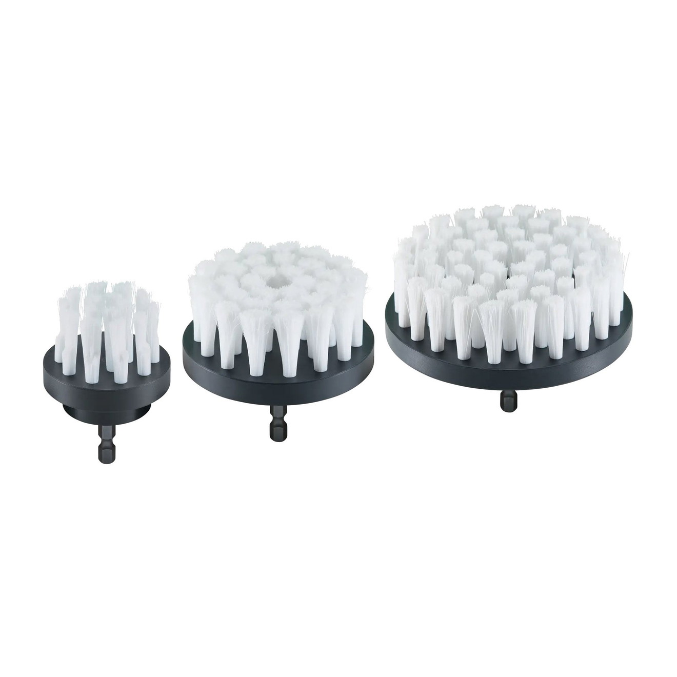 Flex Brush 3er-Set für Polster-, Stoff- und Kunststoffreinigung Ø 50, 75, 100 mm Flex Brush 3-Piece Set for Upholstery, Fabric and Plastic Cleaning Ø 50, 75, 100 mm