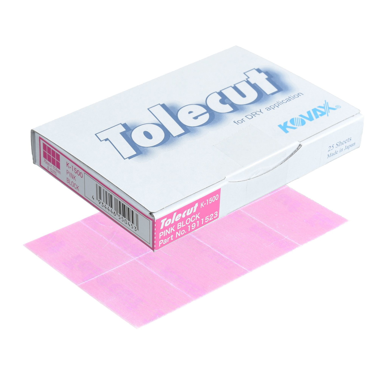 KOVAX Tolecut Schleifpapier Aufklebe-Streifen 29 x 35mm rosa K1500 200 Stück KOVAX Tolecut Taśmy Ścierne 29 x 35mm różowe K1500 200 sztuk
